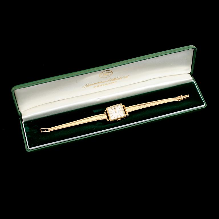 DAMARMBANDSUR, 18 k guld, International Watch Co, Automatic. Total vikt med urverk ca 37 gram.