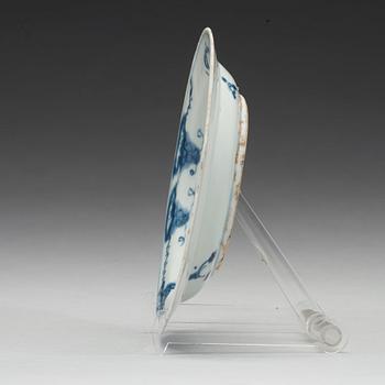 A blue and white dish, Ming dynasty, 17th Century.