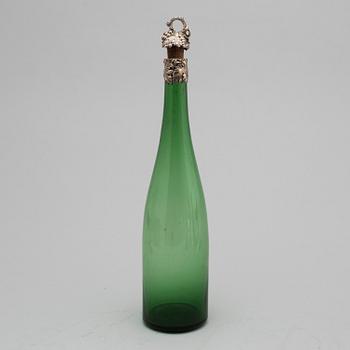 A silver mounted winebottle, Birmingham 1839.