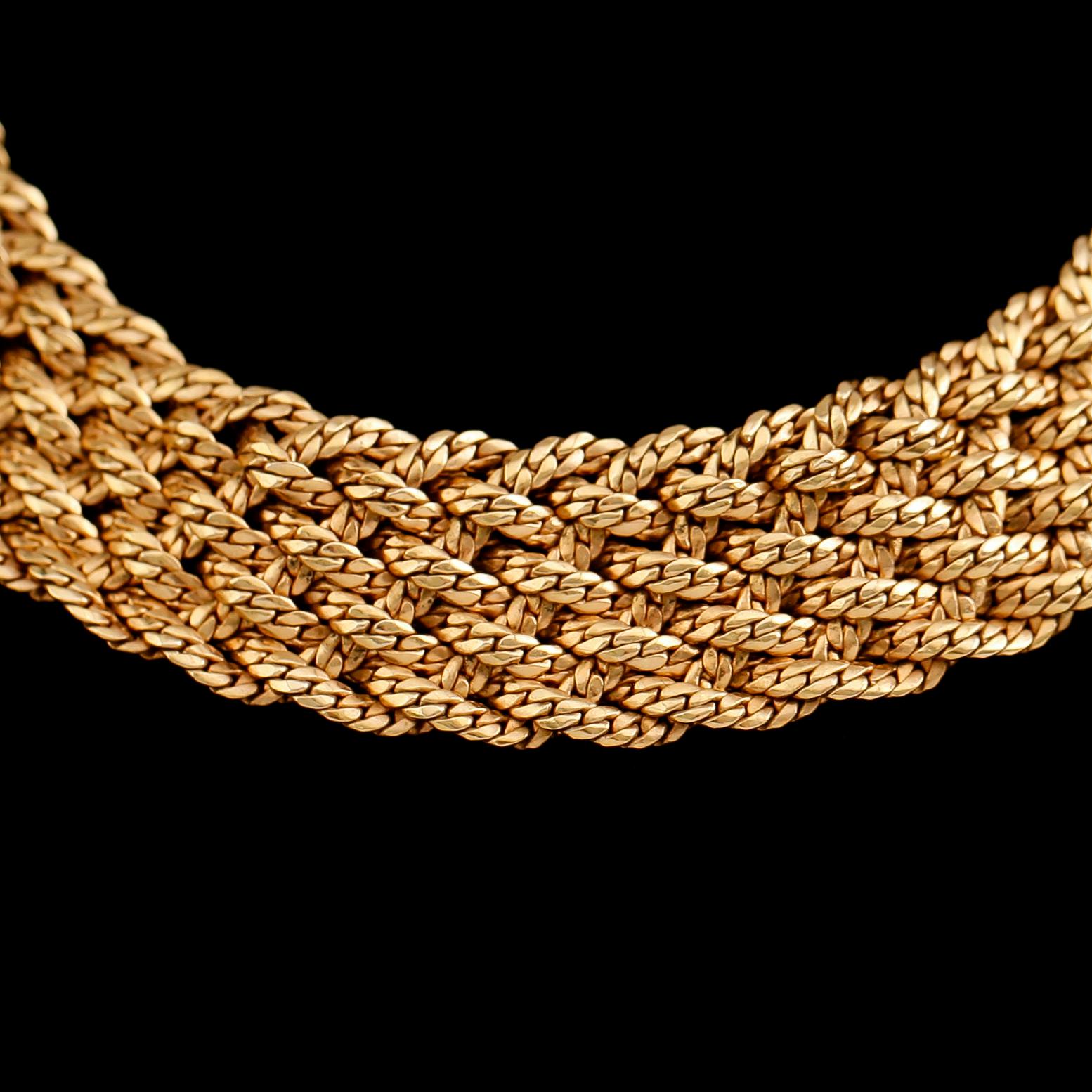 COLLIER, 18 k guld, svenska stämplar. Vikt ca 57 g.