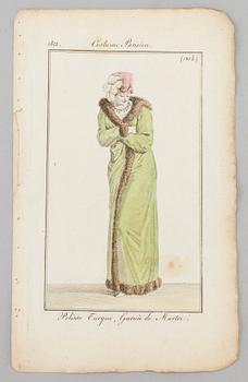 A SET OF 22 HAND COLOURED FASHION ILLUSTRATIONS, early 19th century.