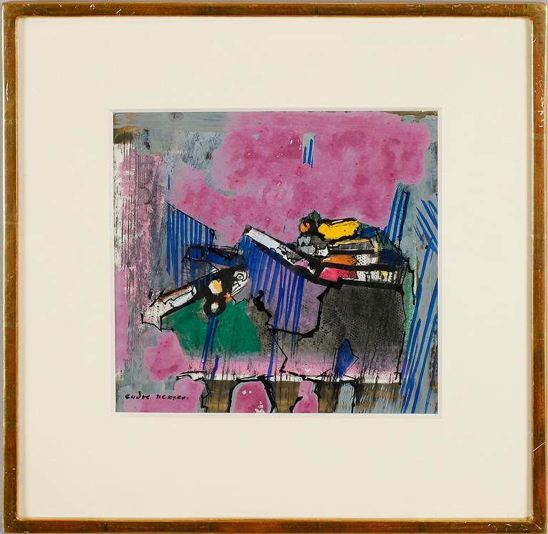 ENDRE NEMES, tempera och tusch, sign.