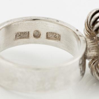 Anders Högberg, ring, sterling silver with a pink stone, Gothenburg 1989.