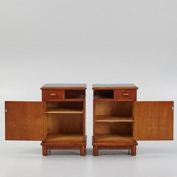 A pair of bedside tables, 1930's-40's.