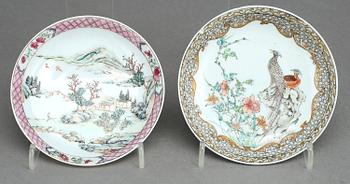 KOPPAR MED FAT, 2+2 st, porslin, Kina, 1700-tal.