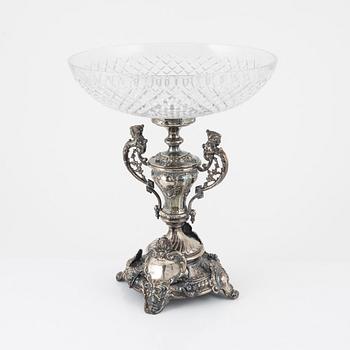 A silver and cut glass centrepiece, Estonia, circa 1920-1940.