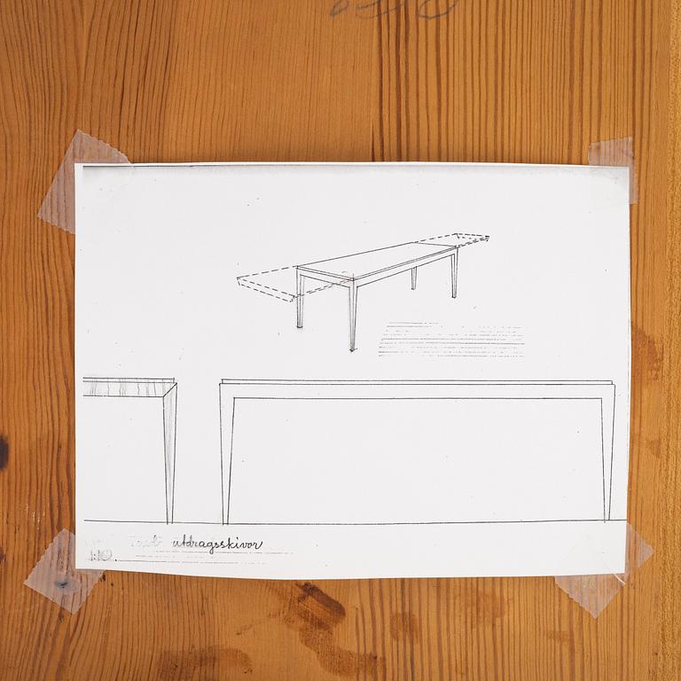 Axel Larsson, matbord, modell "1524", Swedish Modern, Svenska Möbelfabrikerna Bodafors, 1940-tal.