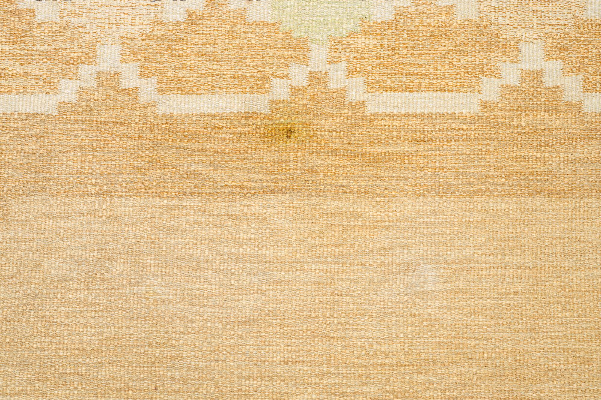 Ingegerd Silow, a flat weave rug, signed IS, c. 270 x 185 cm.