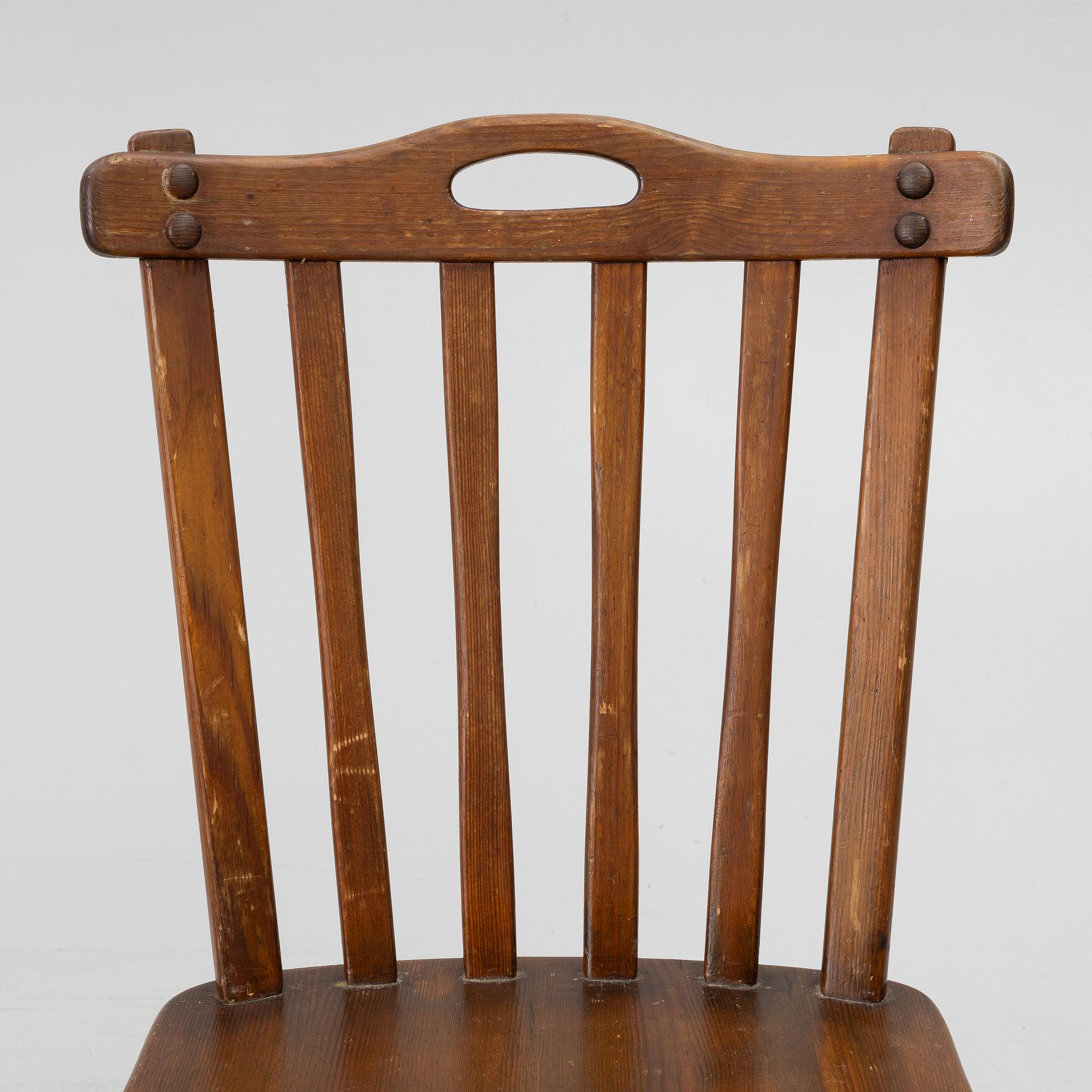 Nordiska Kompaniet, stolar, fyra stycken, "Hytte", 1940-tal.