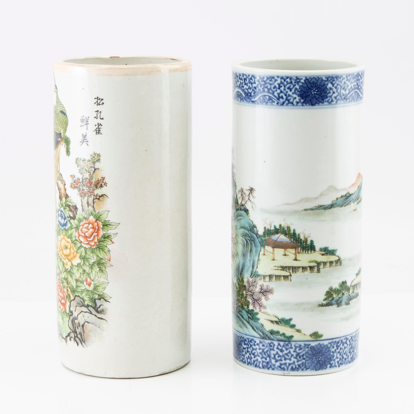 Two Chinese brush vases, 20th century.
