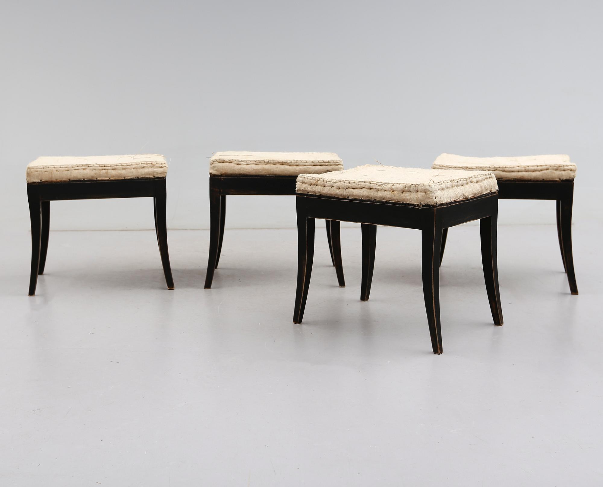 TABURETTER, 4 st, 1800-talets mitt.