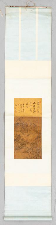 A scroll painting by unidentified artist, ink and colour on paper.