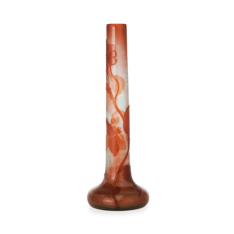 An Emile Gallé Art Nouveau 'firepolished' cameo glass vase, France.