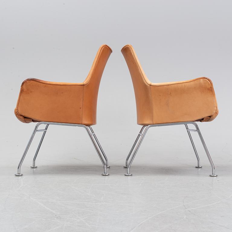 Six leather armchairs, 'Mirja', by Bruno Mathsson for Dux.