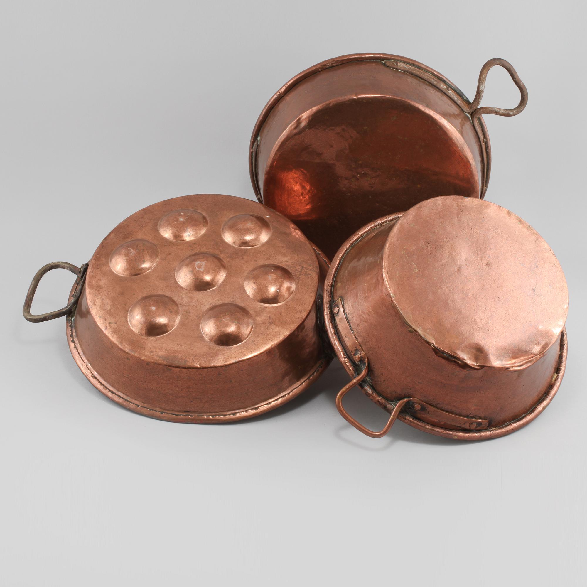 FORMAR, 3 st, koppar, 1800-tal.