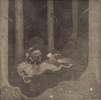 John Bauer, mezzotypi, utgiven av Åhlén & Åkerlunds, Stockholm 1918, bibliofilupplaga, 166/200.