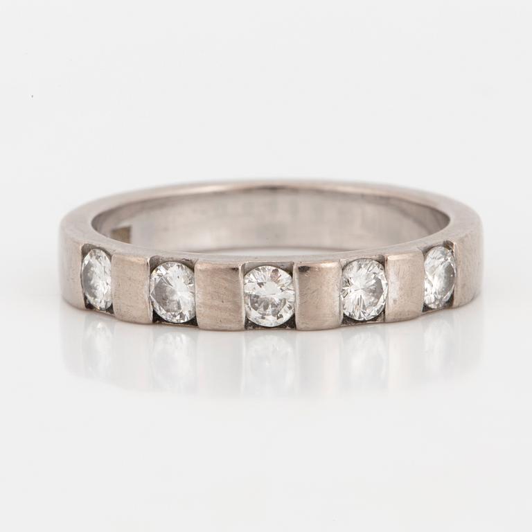 A brilliant-cut diamond ring.