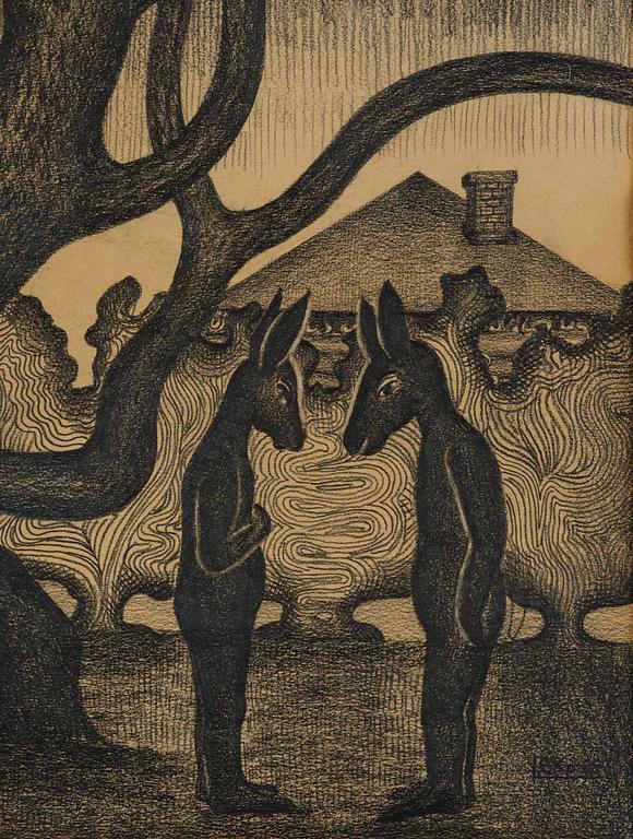 Valentina Kropivnitskaya, "Two animals and a tree".