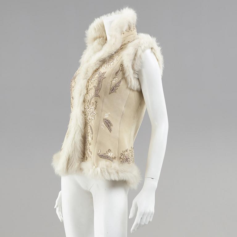 A lambskin-leather vest by Ralph Lauren.