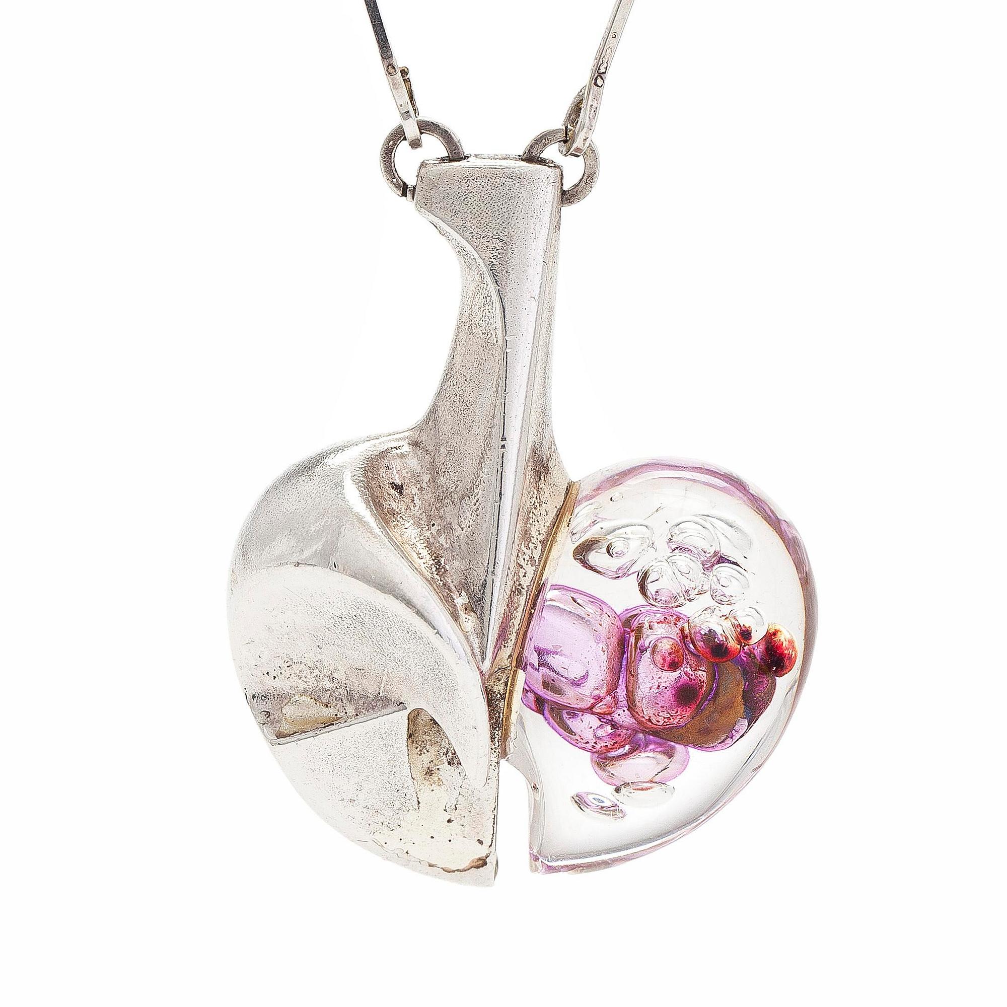 Björn Weckström, “Space Apple”, necklace, silver and acrylic, Lapponia, 1979.