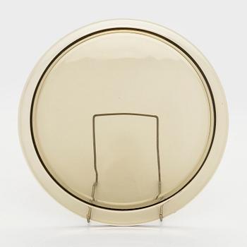 Aino Aalto, karaff och dricksglas, 8 st, "Bölgeblick" samt fat, Karhula Glasbruk 1930-tal.