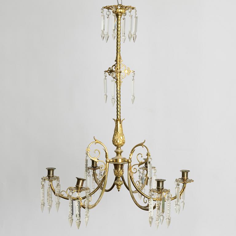 A Swedish 'Oscarian' chandelier, second half of the 19th Century.