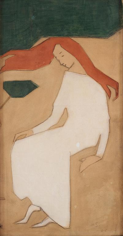 Helene Schjerfbeck, "Flicka med fladdrande hår".