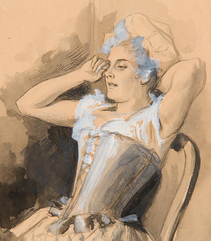 Albert Edelfelt, Dam i Korsett.