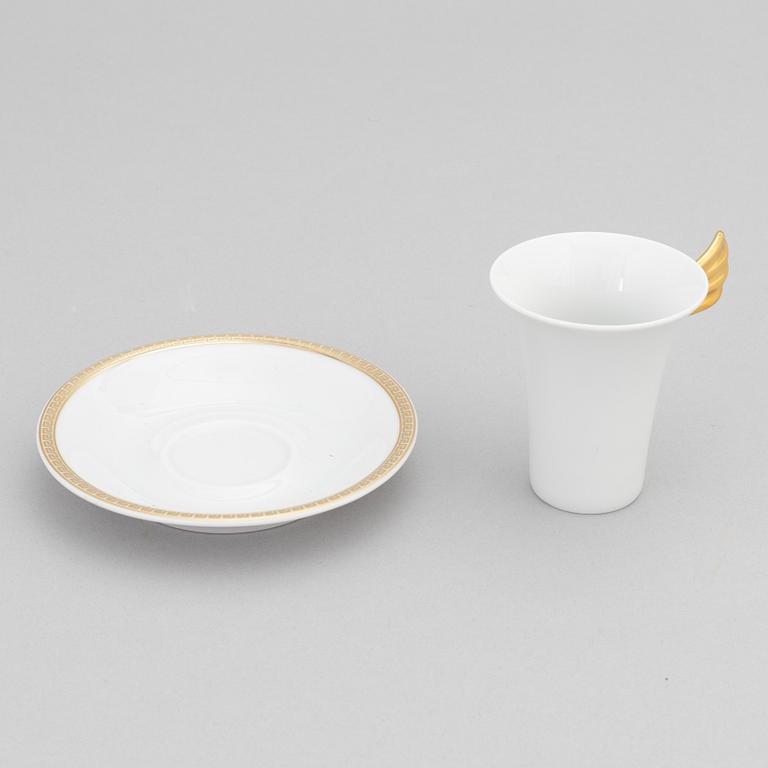 Versace, tableware, 29 pcs, porcelain, "Ikarus Medallion Méandre d'Or", Rosenthal.