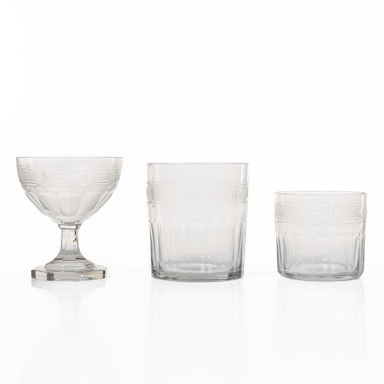 Gerda Strömberg, an 115-piece 'Hörningsholm' glass service, Strömbergshyttan, Sweden.