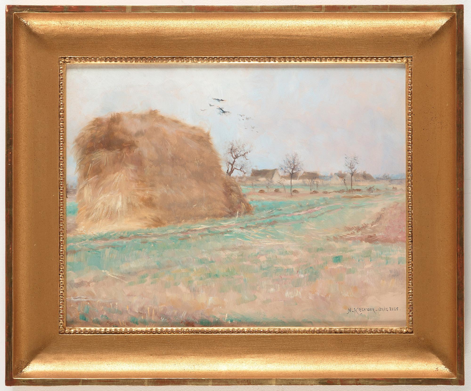 Nils Kreuger, "Halmstack på åkern" (Haystack in the field).