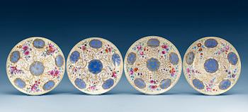 A set of four dinner plates, Imperial porcelain manufactory, St Petersburg, period of Nicholas I. (4).
