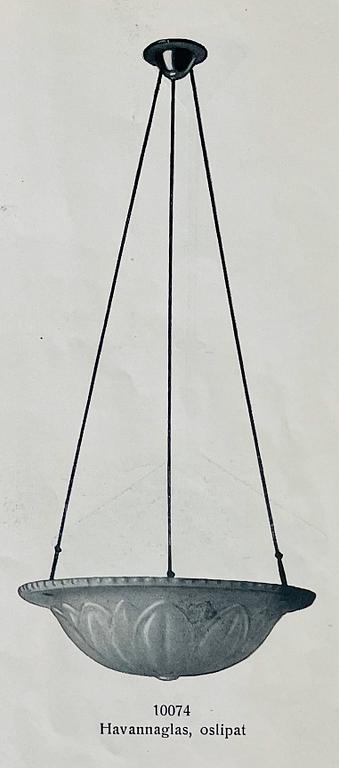Harald Notini, taklampa, modell 10074, Arvid Böhlmarks Lampfabrik, Stockholm, 1920-tal.