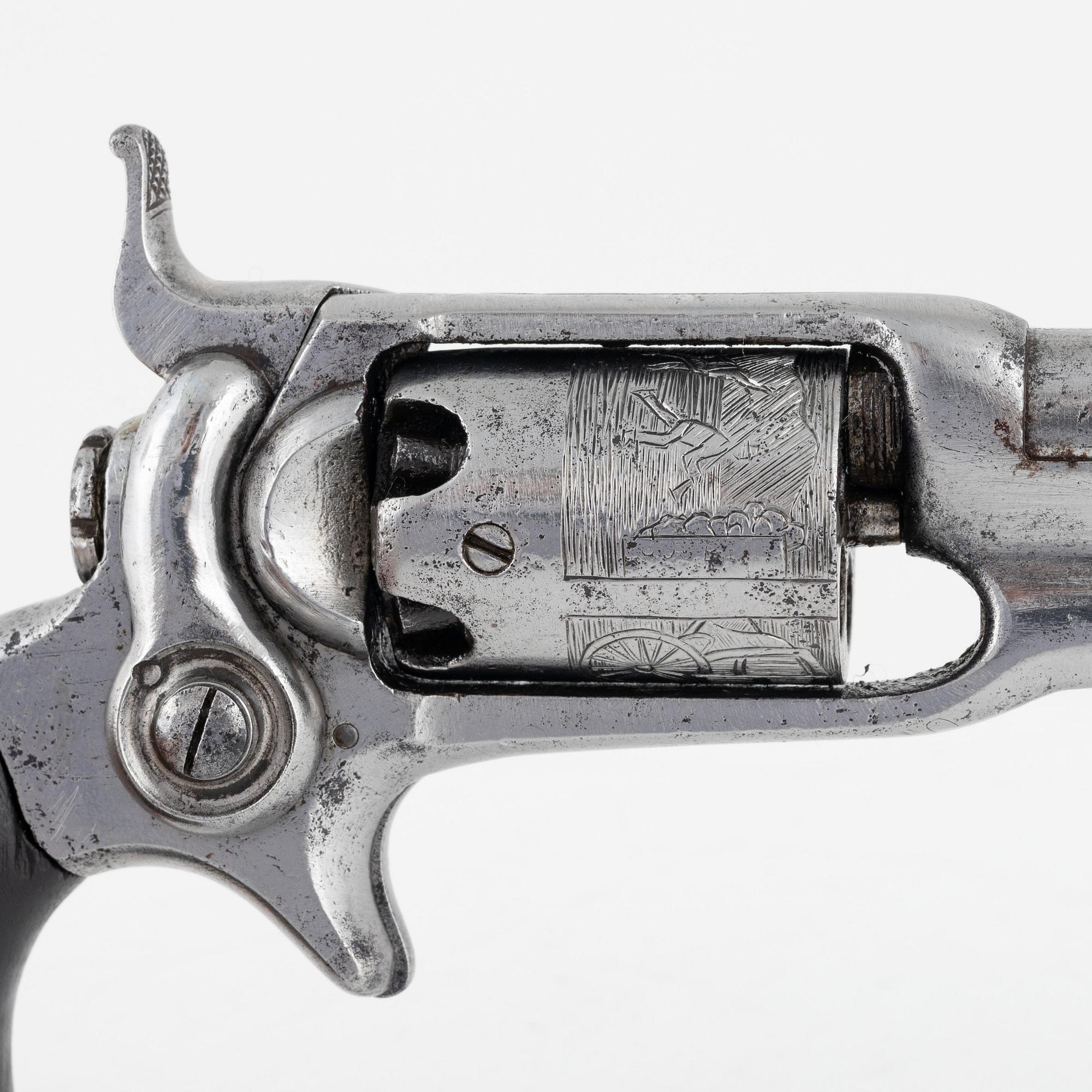 A cased Colt 1855 Sidehammer 'Root', No 11808 manufactured 1856.