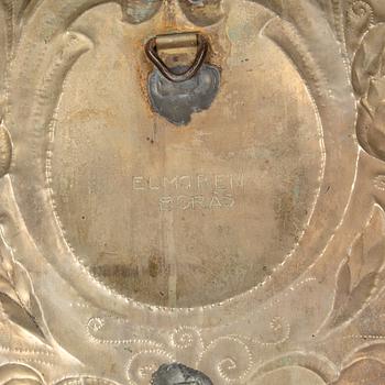 A pair of metal Baroque style wall sconces signed Elmgren, Borås, early 20th Century.