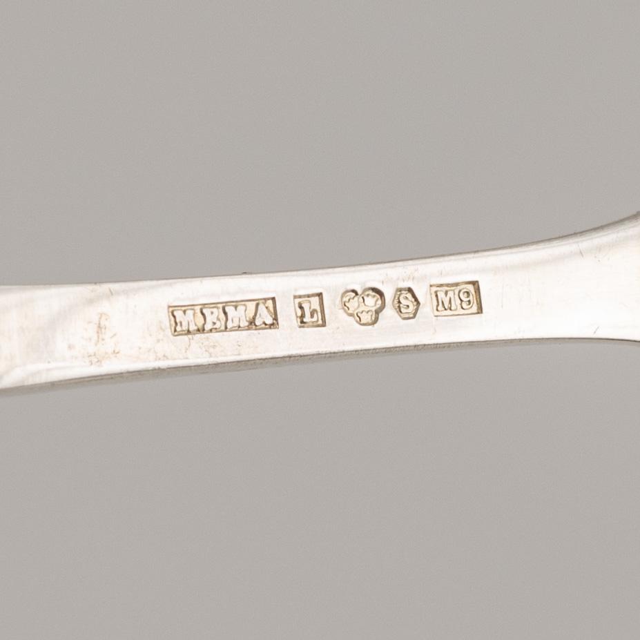 Skedar, 52 st, silver, i etuier, bl a modell Tornedal.