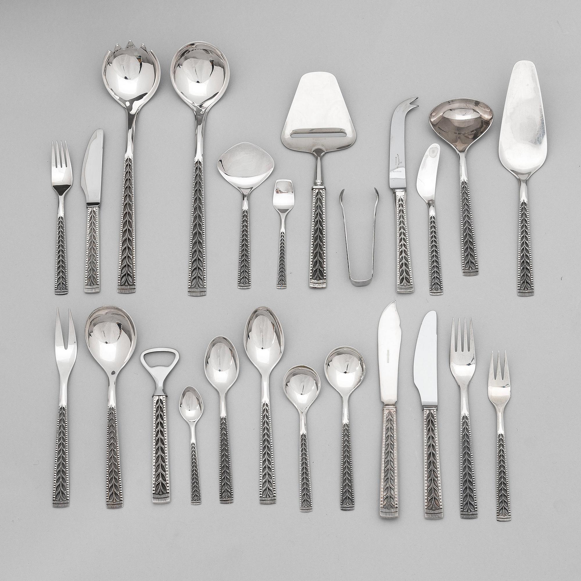 BESTICKUPPSÄTTNING, 126 delar, silver, Norge.