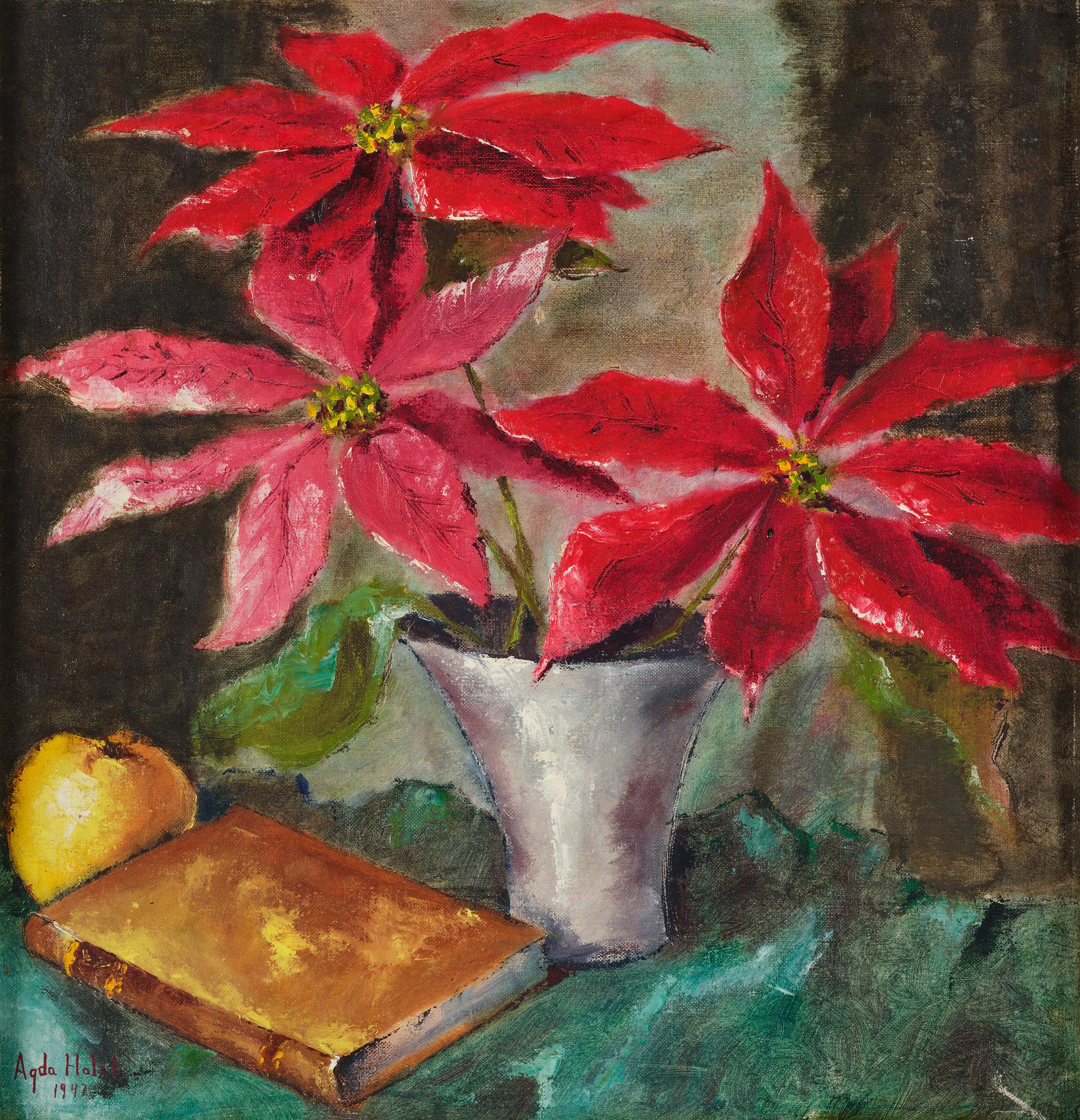 Agda Holst, Still Life with Poinsettia.