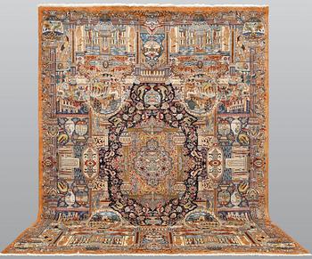 A Kashmar carpet, approx. 403 x 303 cm.