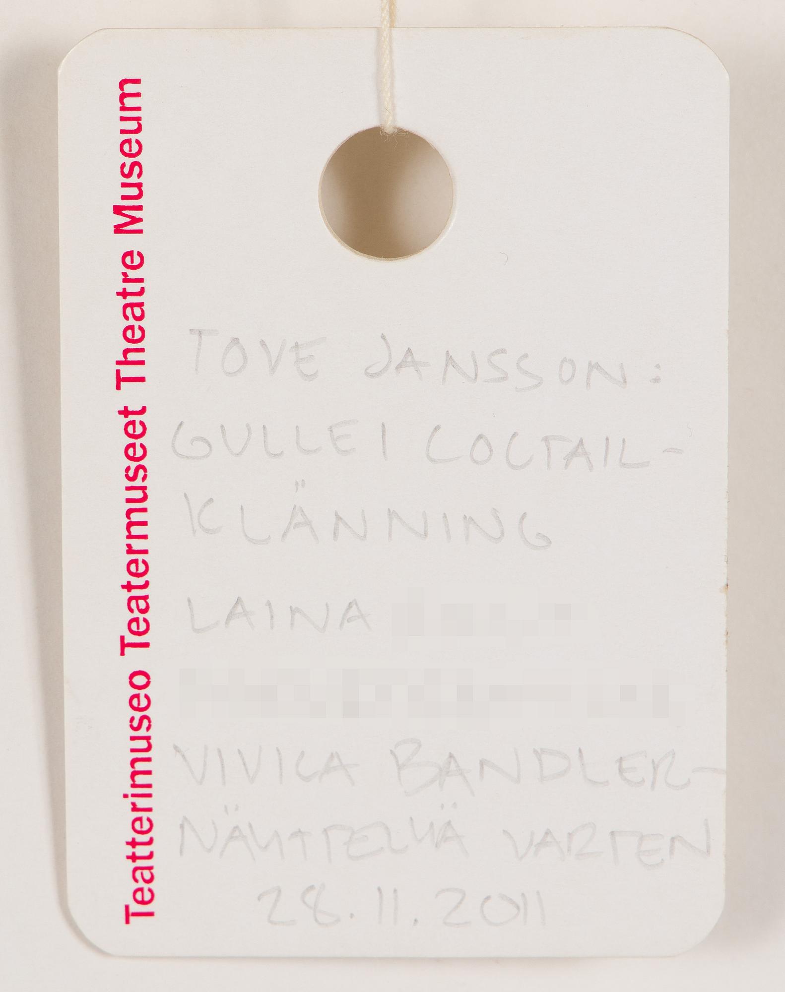 Tove Jansson, "Gulle i cocktail-klänning".