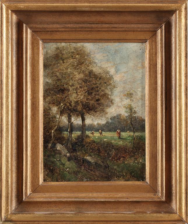 OKÄND KONSTNÄR, ett par, olja på duk, bär otydlig sign, 1800-talets andra hälft.