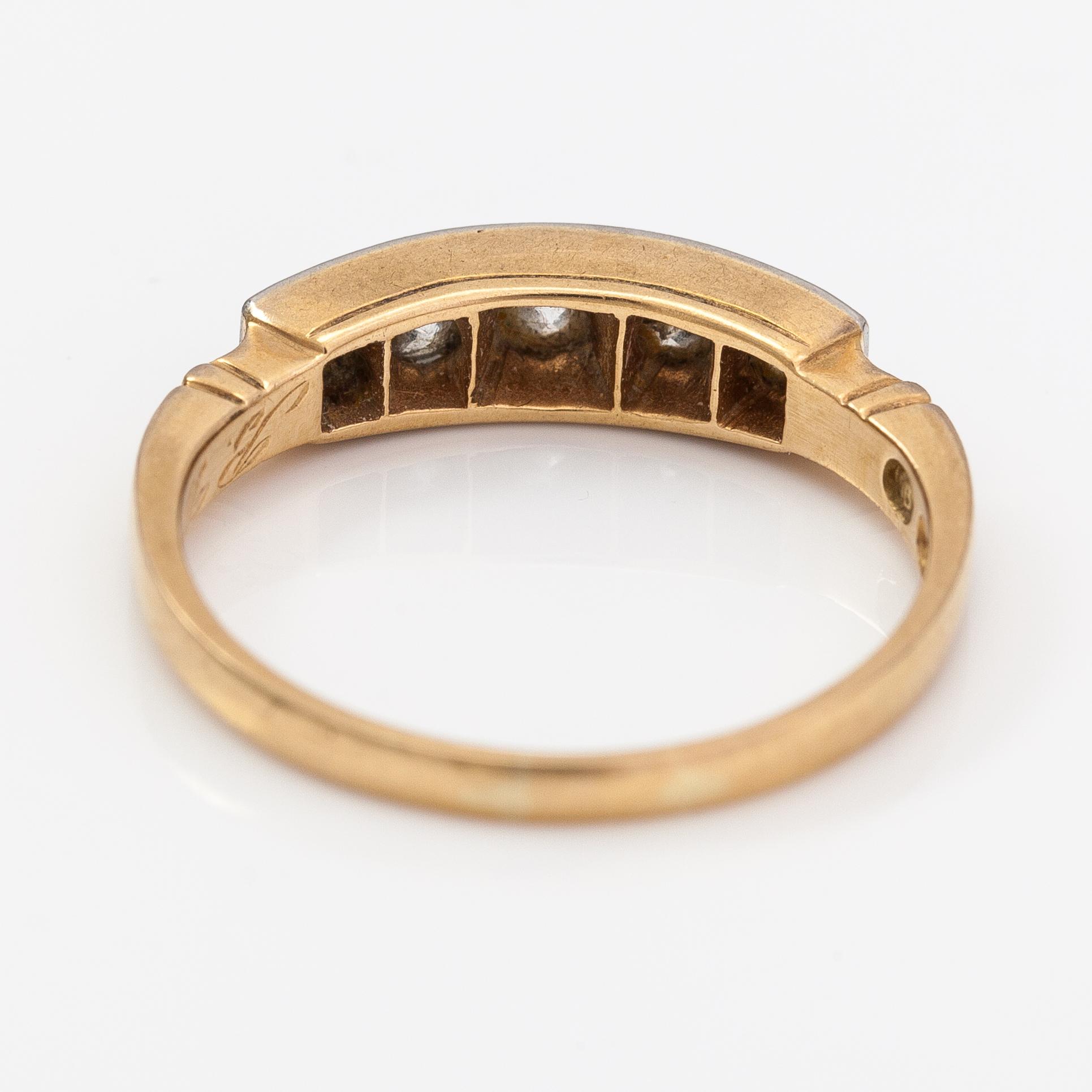 Georg Buchert, An 18K gold ring with old-cut diamonds ca. 0.34 ct in total. Helsinki 1951.