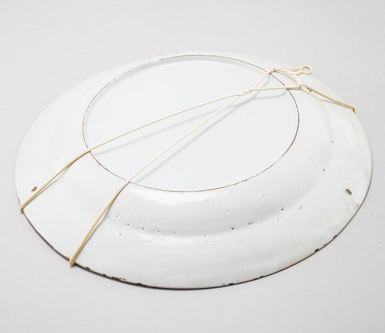 A 18th century faience dish possibly from Delft.