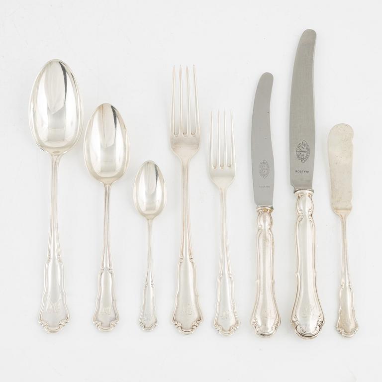 A Swedish Silver Cutlery, mark of Oscar Sjögren, Gothenburg 1927-28 (90 pieces).