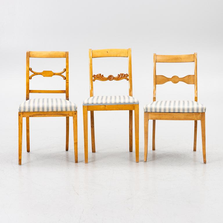 Chairs, 13 similar, Karl Johan, 19th century.