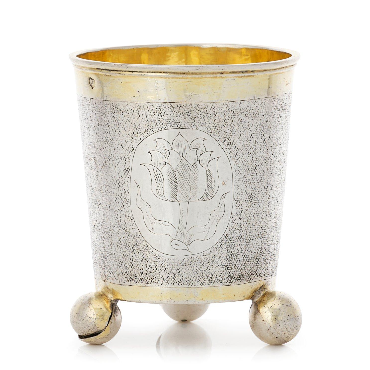 A Swedish Baroque parcel-gilt silver beaker, mark of Per Eriksson (Jönköping 1656-1661-).