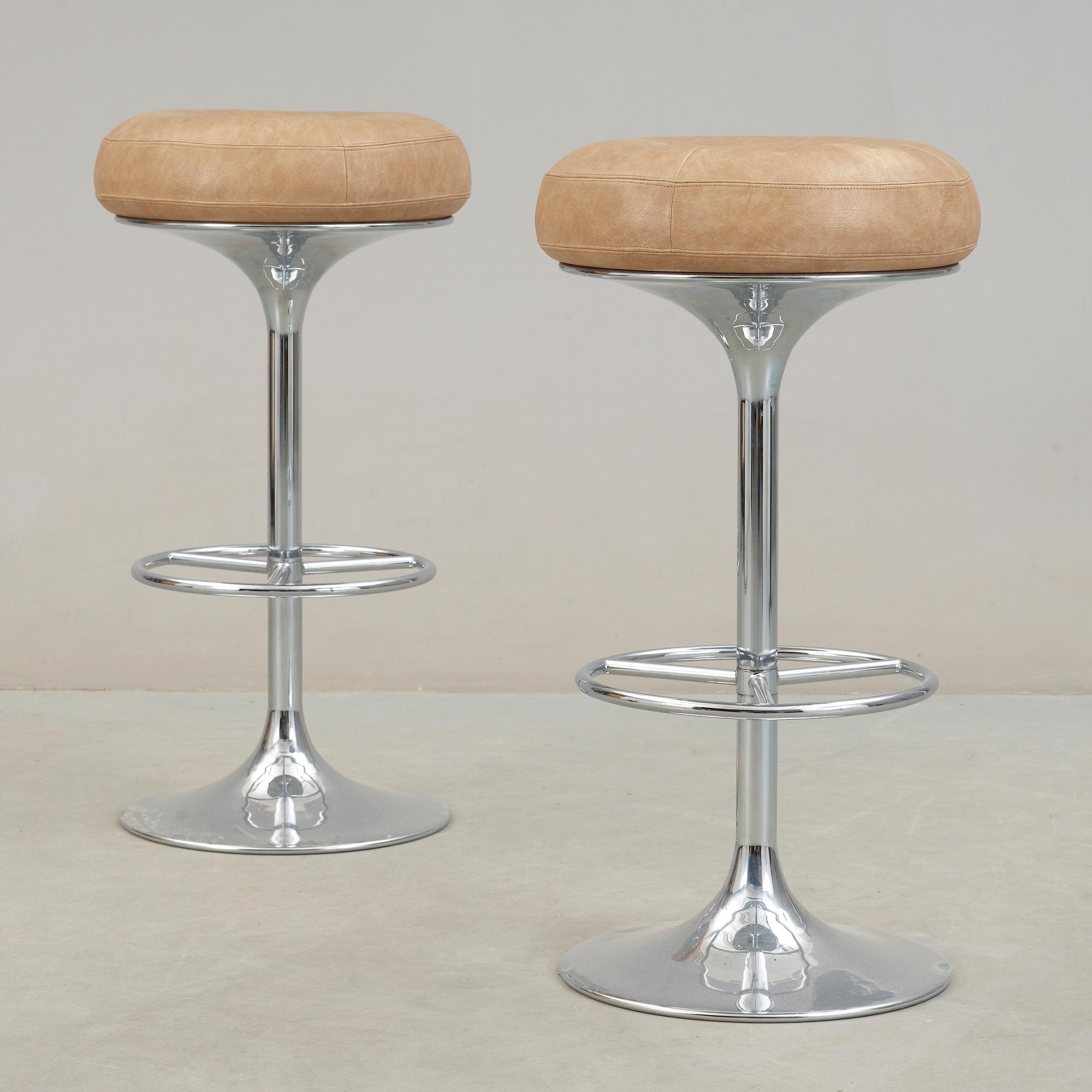 BARSTOLAR, ett par, "Saturnus", Johansson Design, Markaryd, 1970-tal.