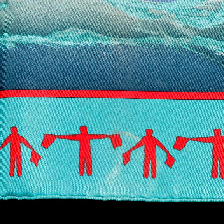 SCARF, siden, En Course", design Yannick Manier, Hermès, Paris, 1900-talets fjärde kvartal.