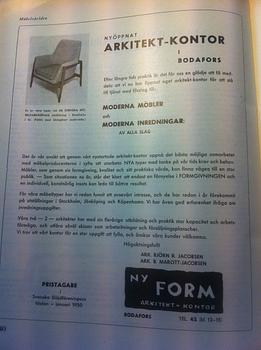 BJØRN R. JACOBSEN & B MAROTT-JACOBSEN (Ny form Arkitekt-kontor), fåtölj, AB Svenska Möbelfabrikerna, Bodafors.