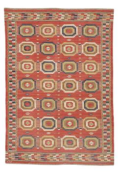 Märta Måås-Fjetterström, a carpet, "Röda åttan", flat weave, ca 295-297 x 205,5-209 cm, signed MMF.